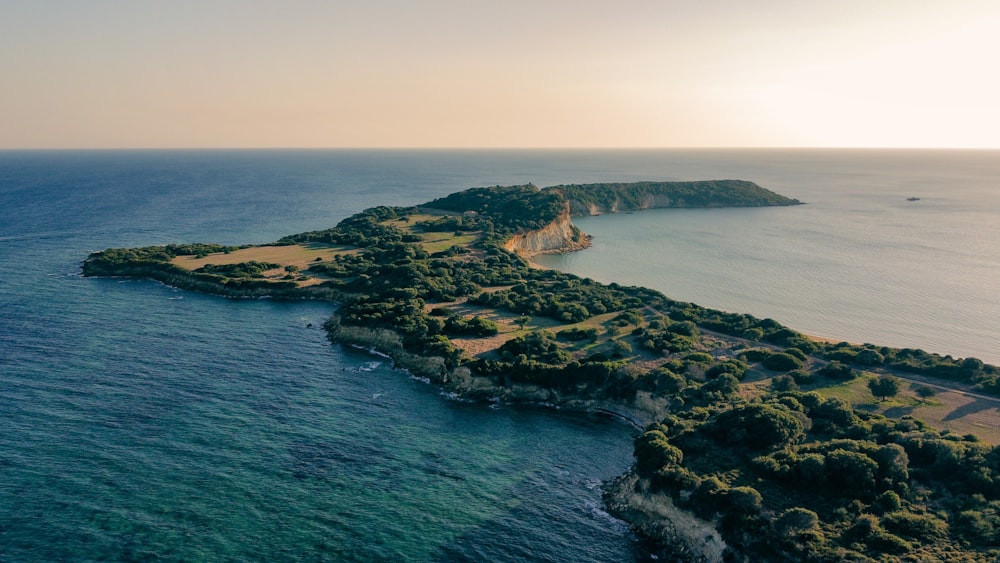 a small island in the middle of the ocean