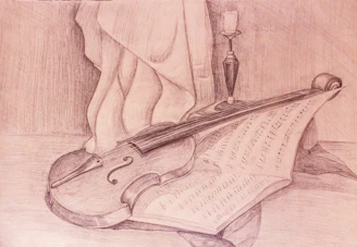 Detailní záběr na klavírní a violoncello siluety v elegantním prostředí.