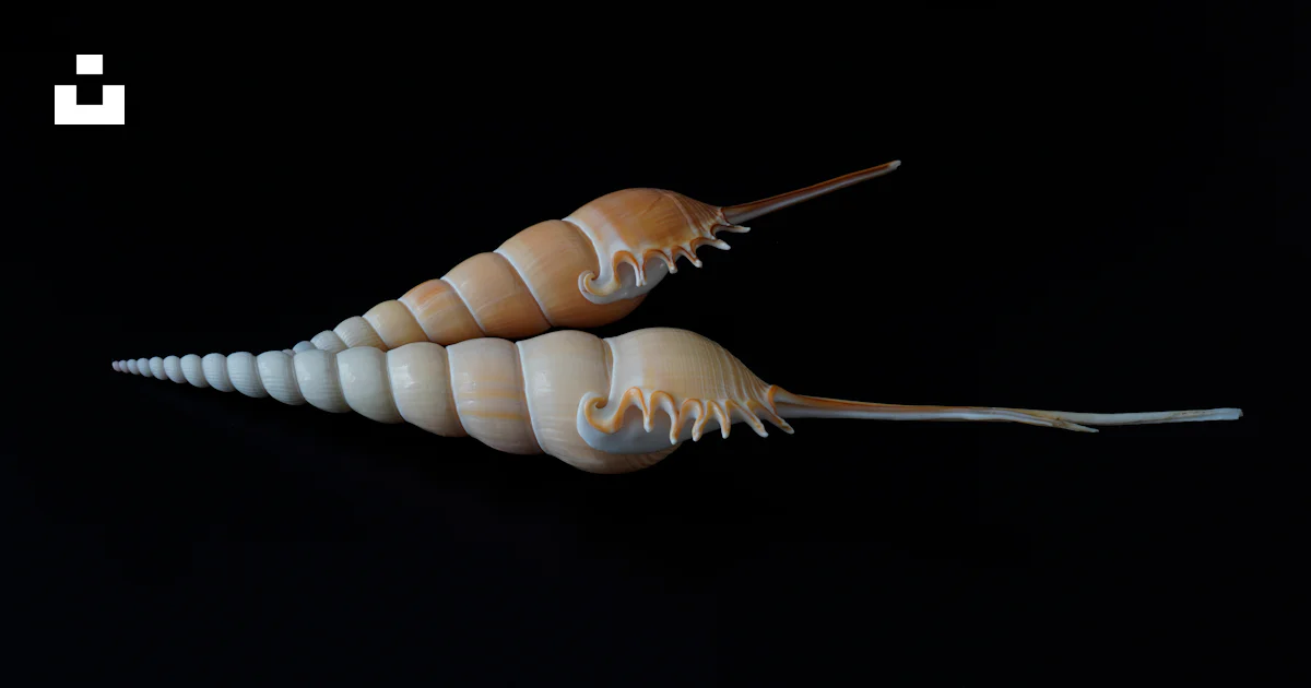 Two Shells Pfp A close up of two shells on a black background photo – Free Two Image ...
