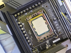 a close up of a computer motherboard