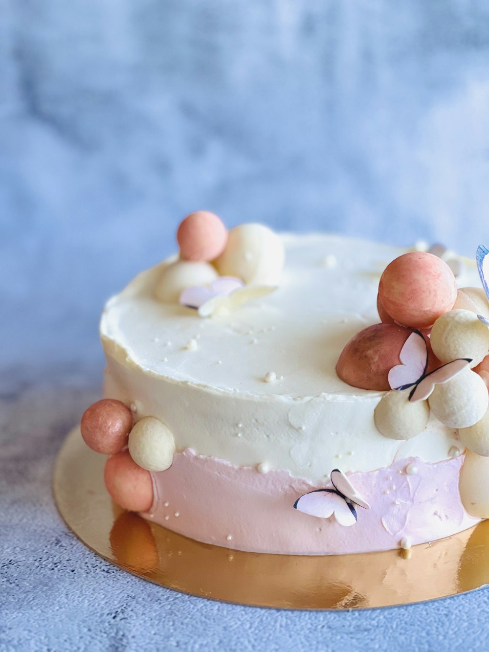 a close up of a cake on a table