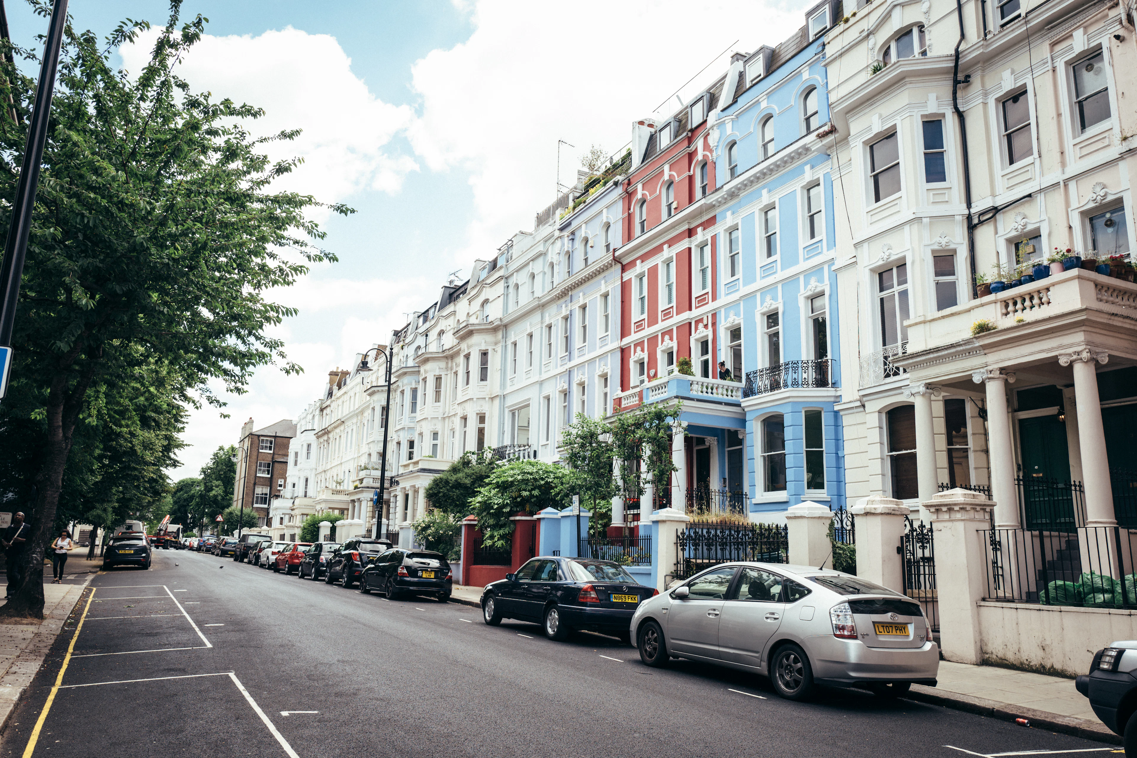 A street of London terraced houses