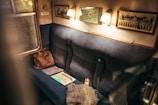 A cozy train interior with passengers comfortably settled for their trip.