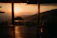 Sunset view from the terrace overlooking the river and mountains.