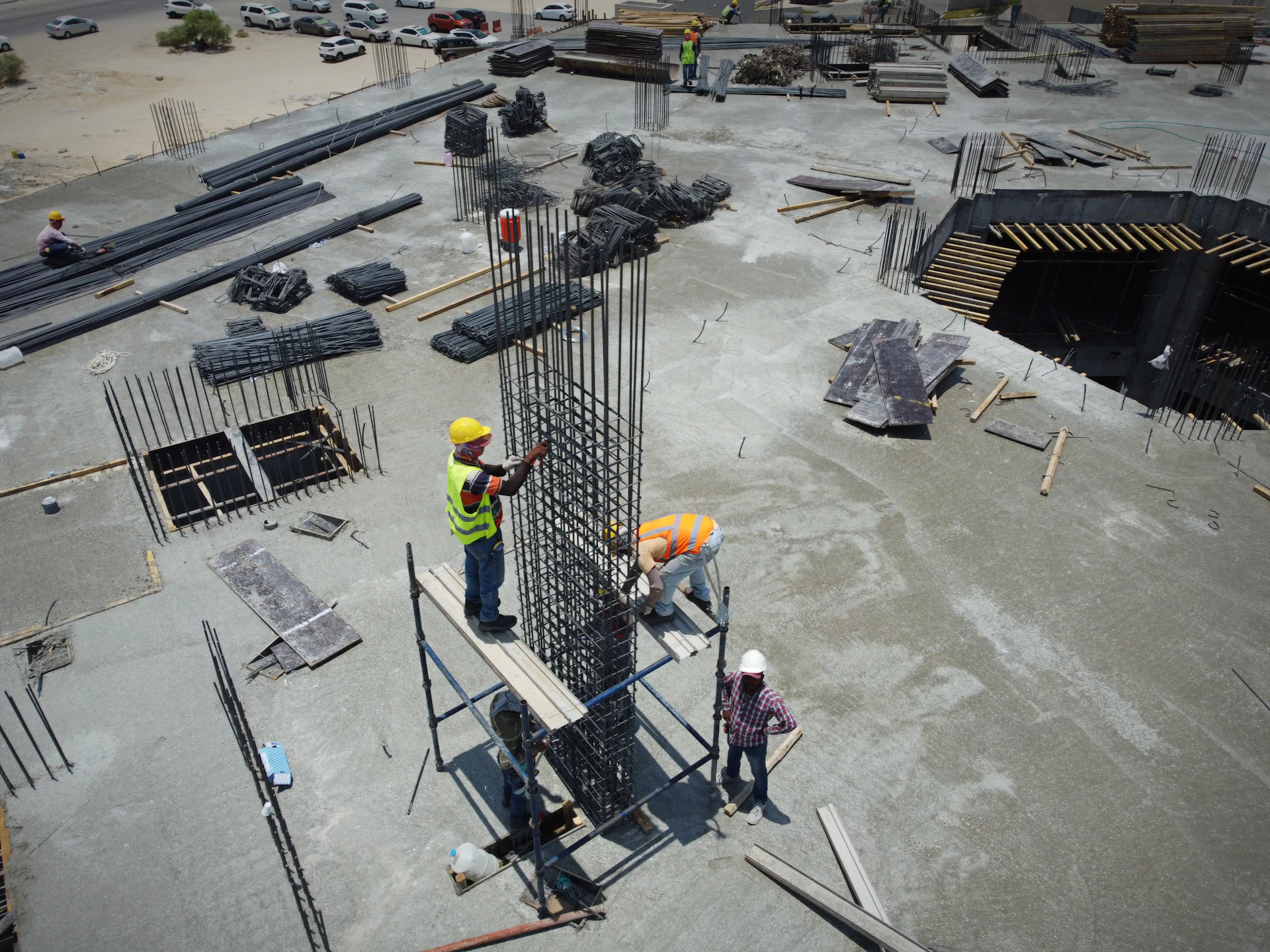 Construction and project management team on site for a turnkey fit-out