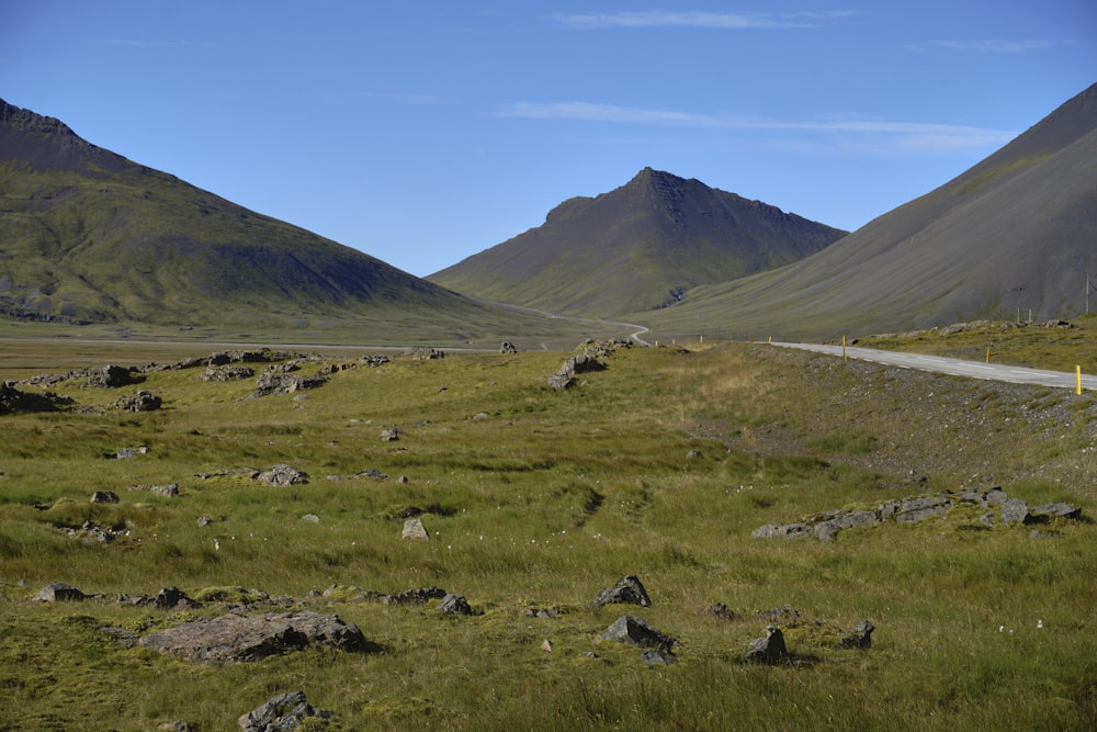 a road in the middle of a mountain range