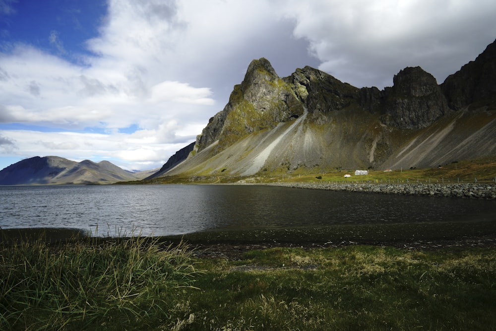 a large body of water surrounded by mountains