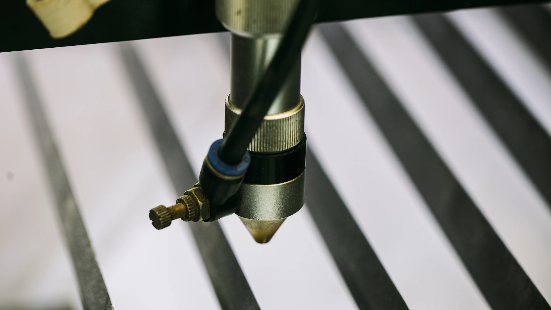 a close up of a pen on a table