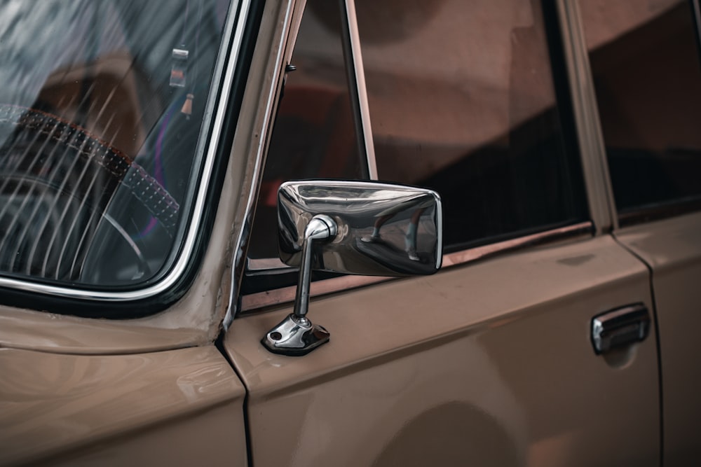 a close up of a door handle on a car