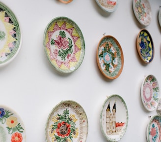 A stylish collection of wall plates showcasing various designs.