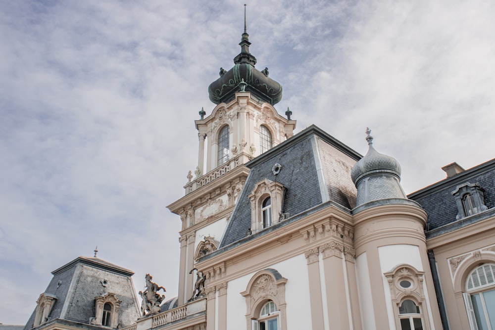 a large building with a clock on the top of it