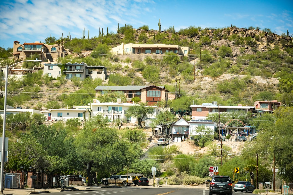 a hill with a lot of houses on top of it