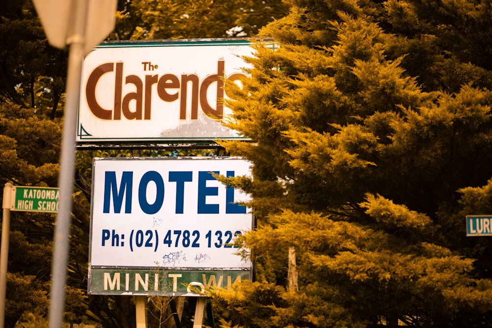 a motel sign with the name of the motel