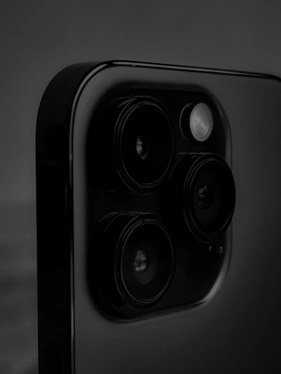 Close-up of a smartphone camera module highlighting multiple lenses and flash