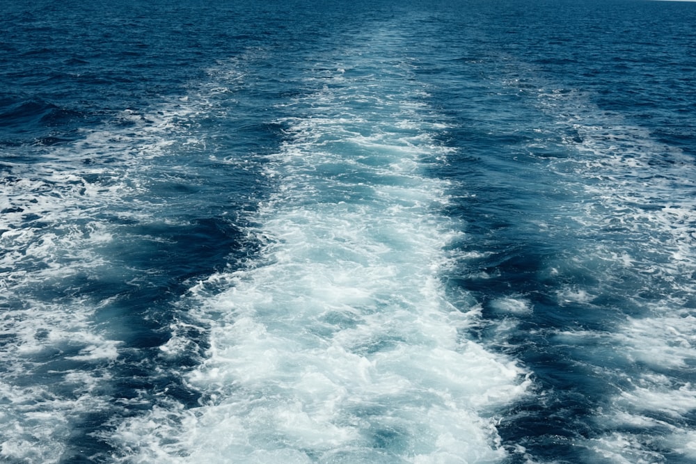 the wake of a boat in the ocean