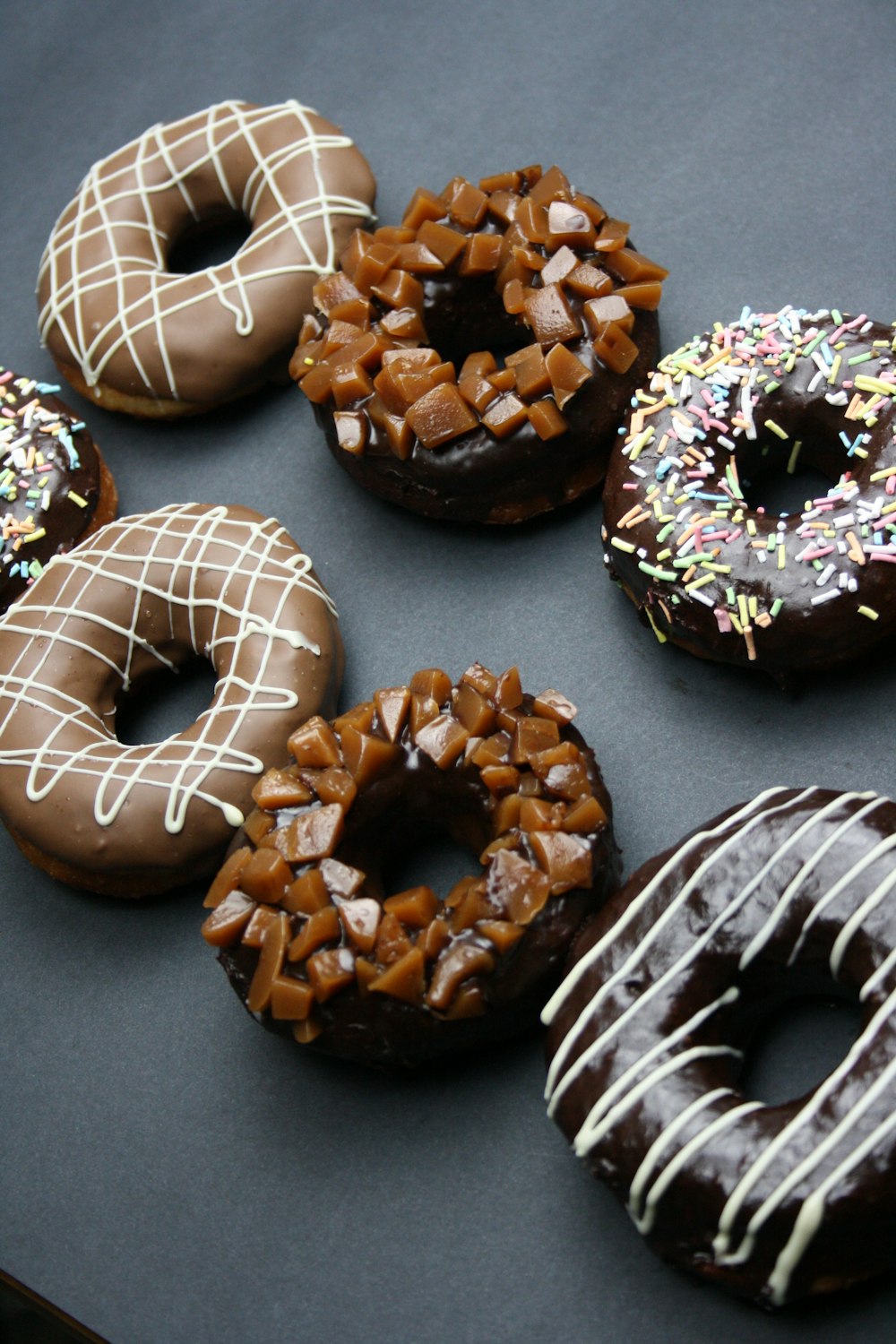 a bunch of doughnuts that are on a table