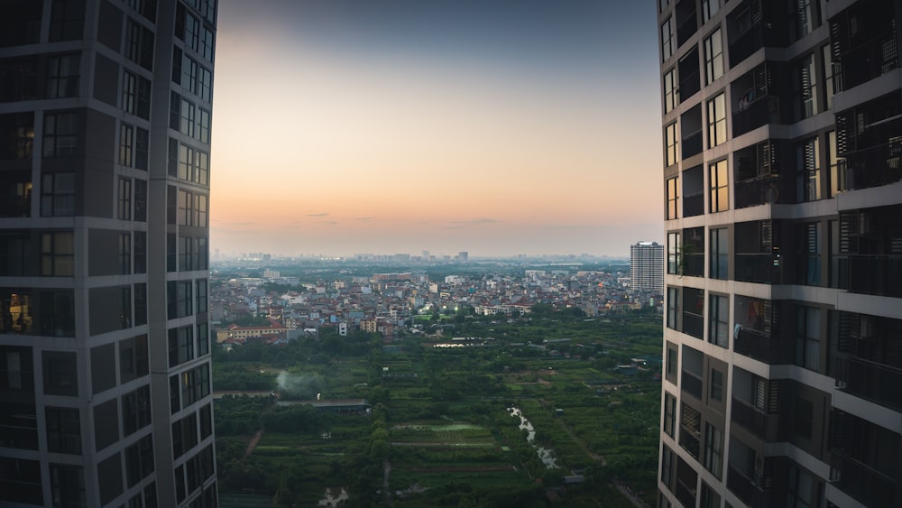 a view of a city from a tall building