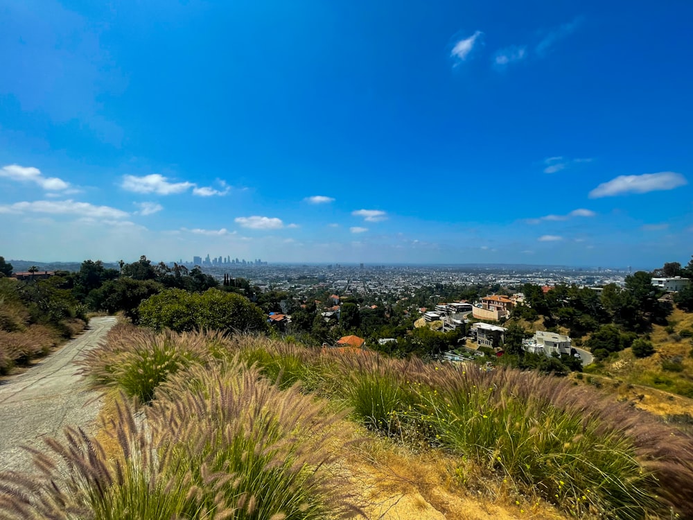 a view of a city from a hill