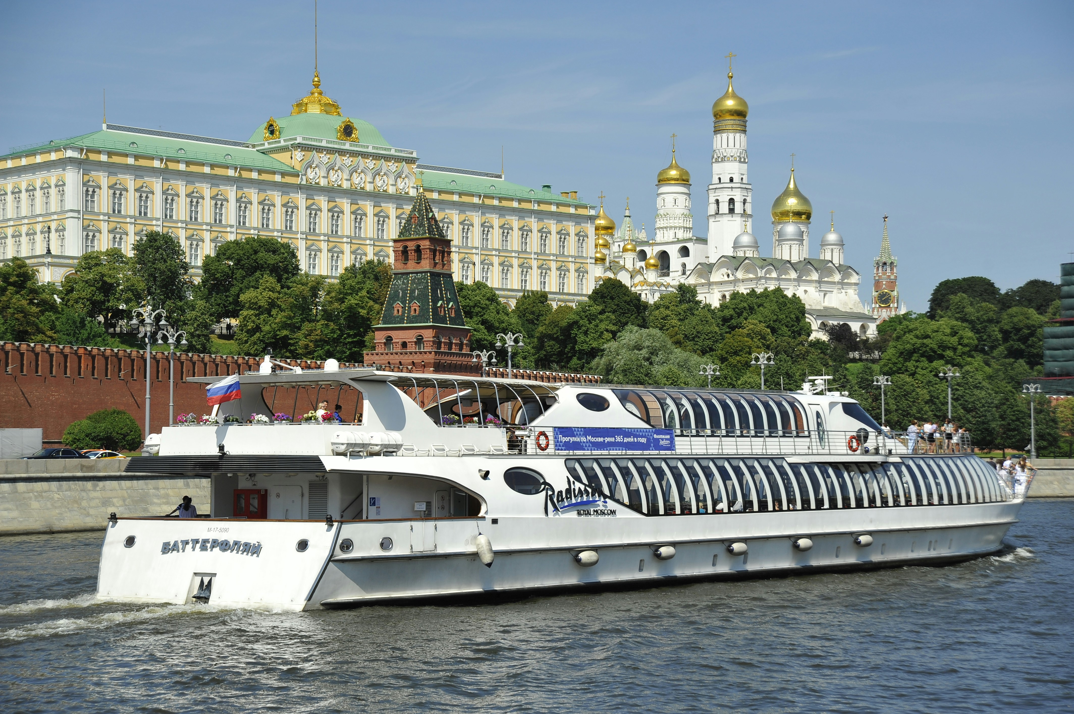 a large white boat in a body of water