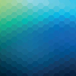 Hexagonal pattern background with subtle blue and orange tones.