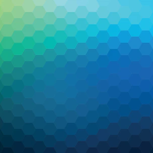 Hexagonal pattern background with subtle blue and orange tones.