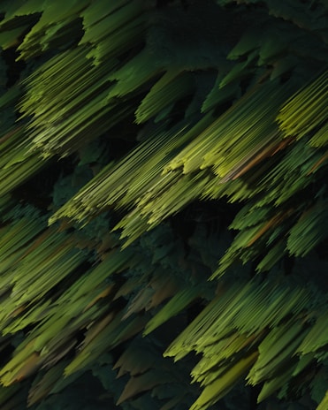 Soft brush strokes blending beige and dark forest green on a canvas.