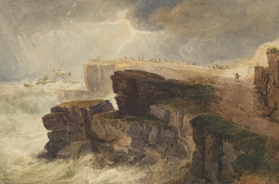 Storm off the Coast, Hastings, watercolour by David Cox, 1813