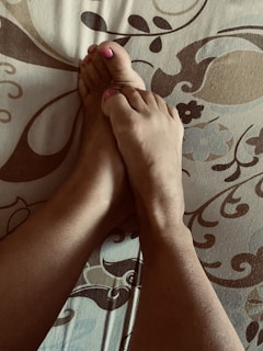 Beautiful pedicure with soft lighting highlighting painted toenails