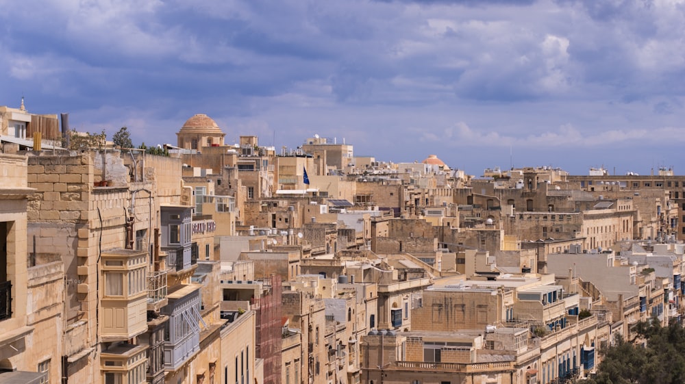 a view of a city with lots of buildings