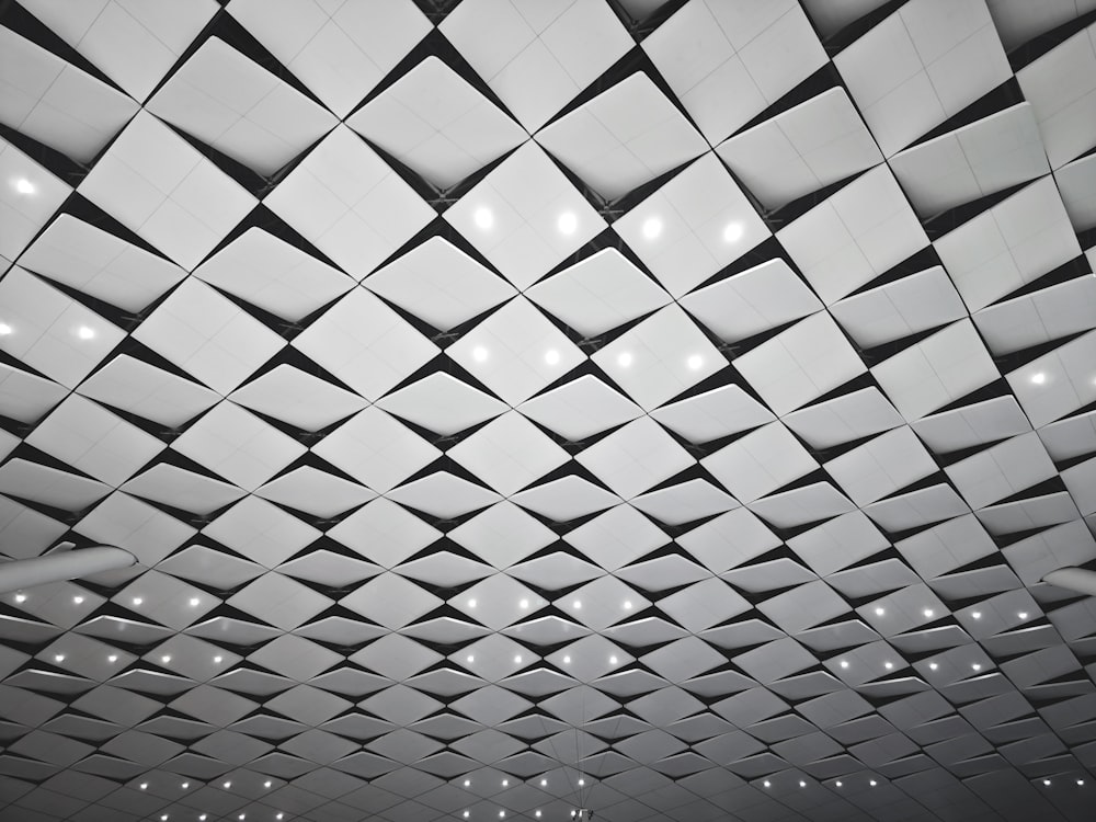 a very large room with a ceiling made of squares