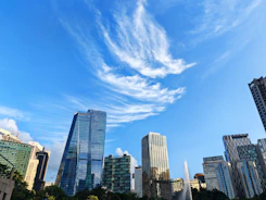 Cityscape of Asuncion with modern buildings under a bright sky