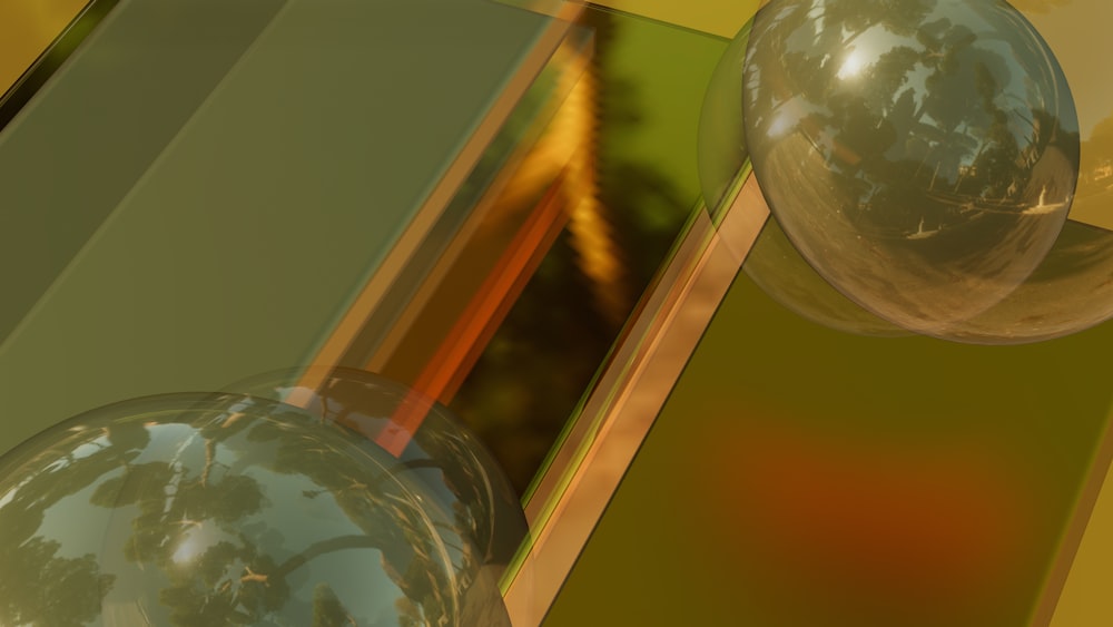 an abstract photo of a glass ball and a mirror