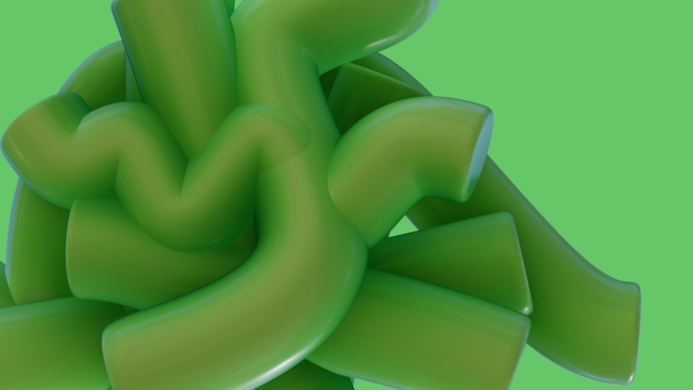 a computer generated image of a green object
