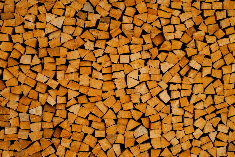 a close up of a pile of wood