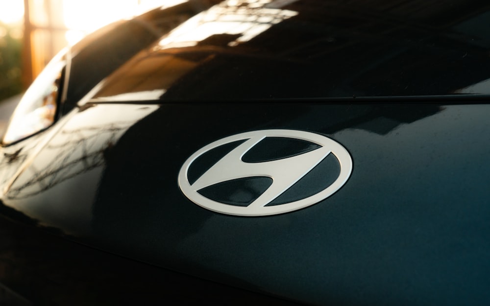 a close up of the emblem on a car