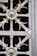 An intricate wrought iron grate featuring symmetrical designs with circular and floral motifs. The metalwork includes elegant curves and decorative elements, combining function with artistic expression.