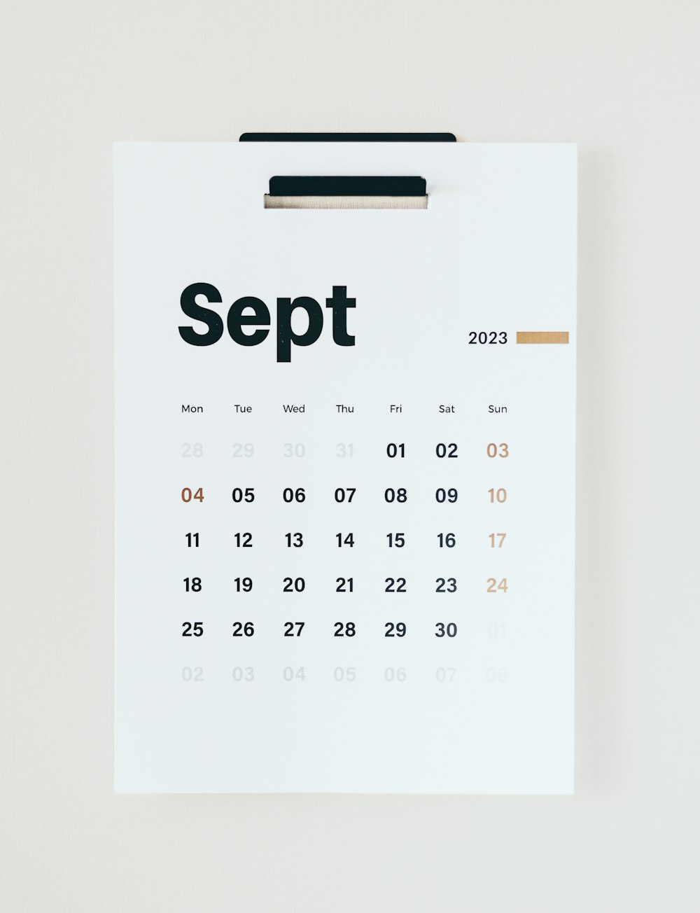 Ein Kalender mit dem Wort Sep darauf