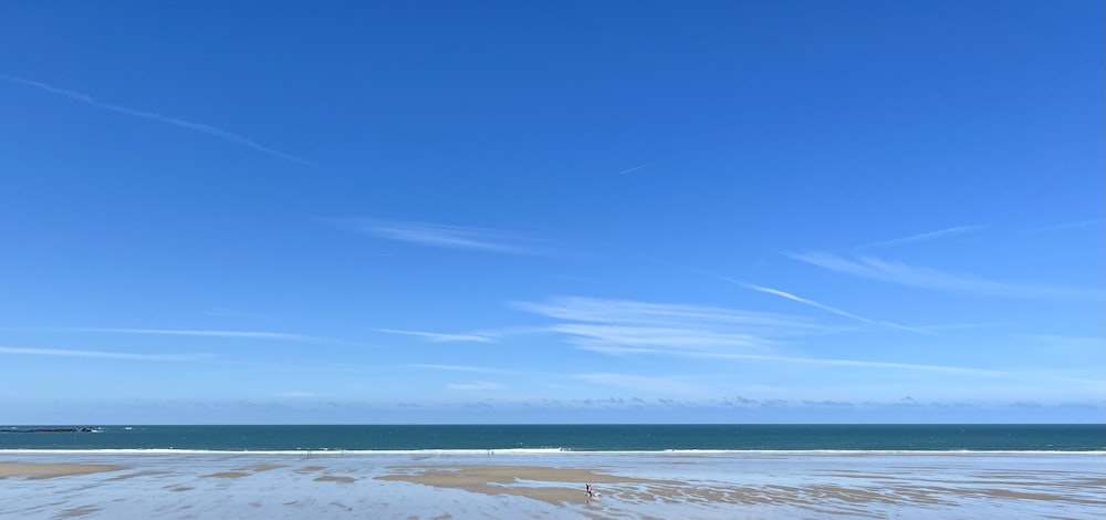 a person walking on a beach carrying a surfboard