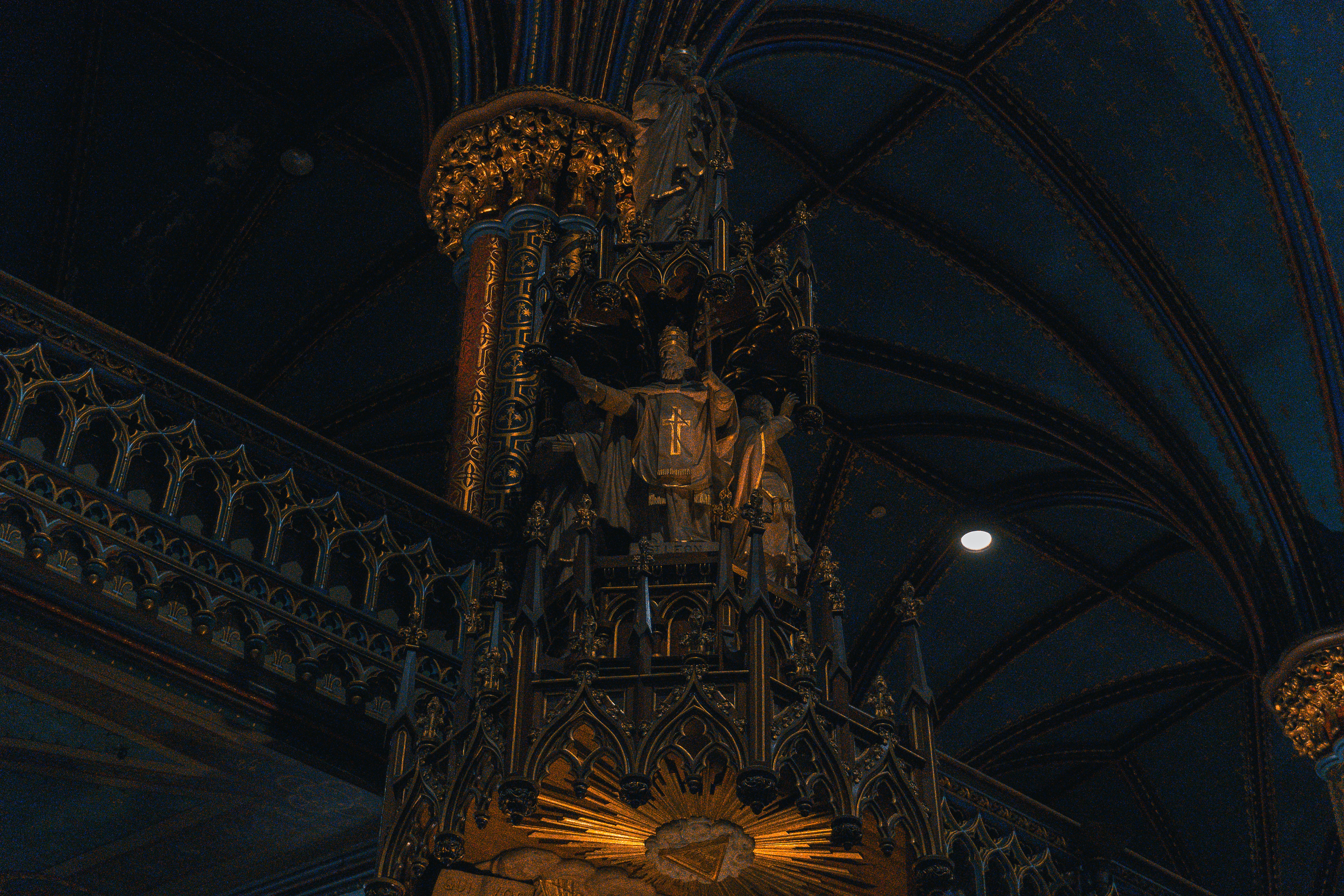 a church with a clock on the front of it