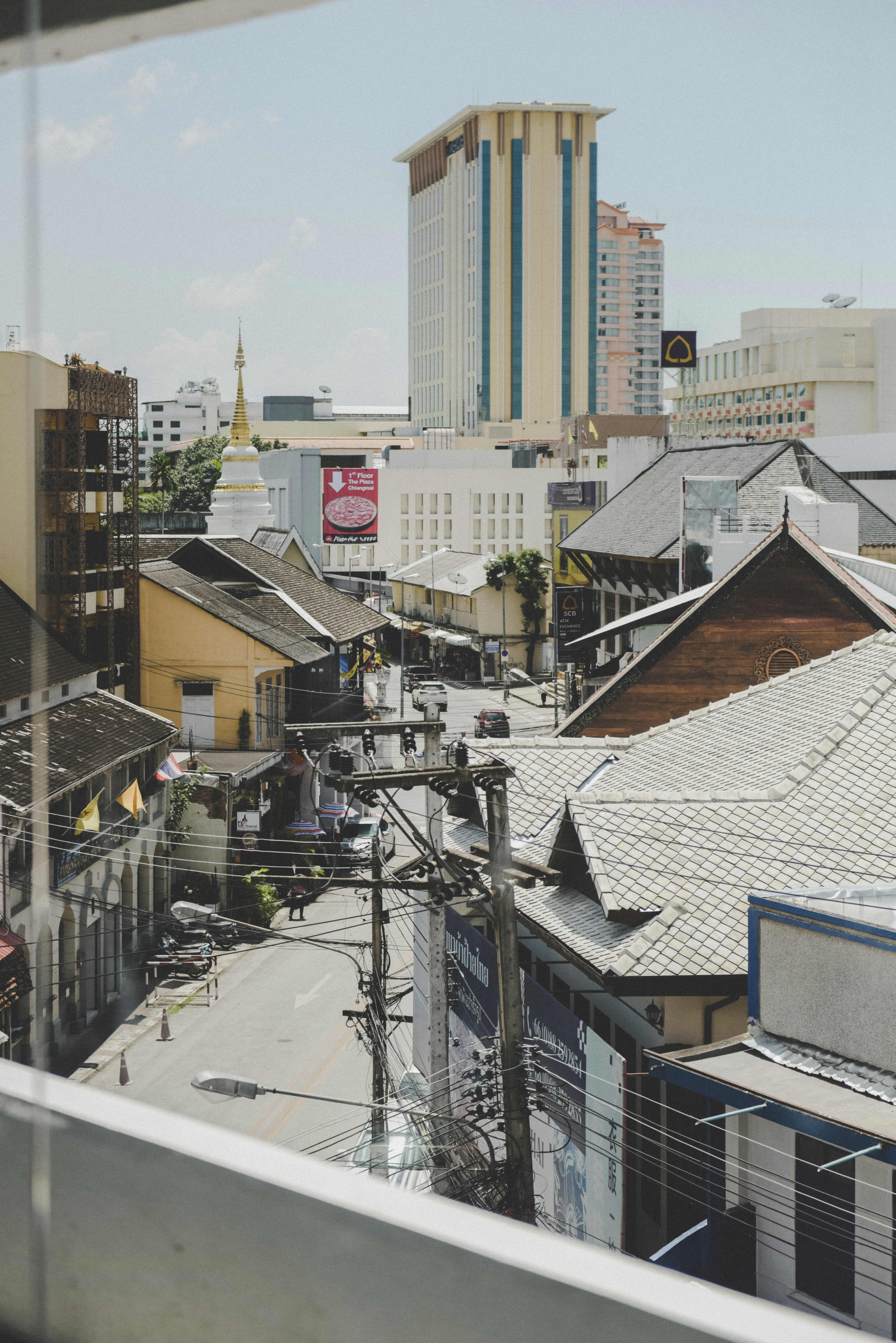 a view of a city from a window