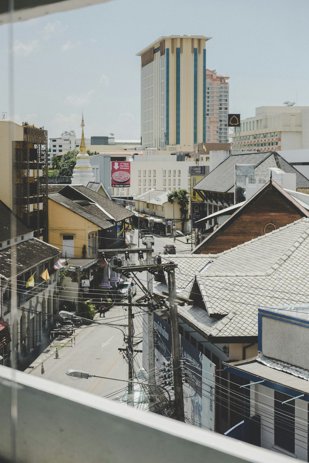 a view of a city from a window