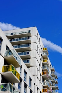 a tall building with balconies and balconies on the balconies