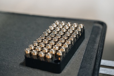 a close up of a metal object on a table