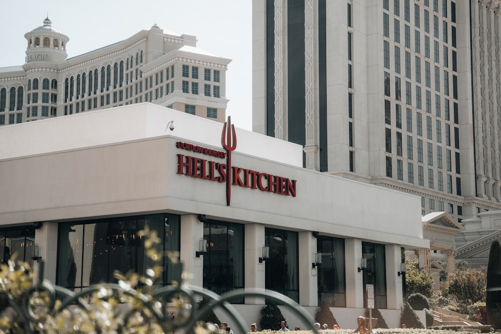 a picture of a building with a sign on it