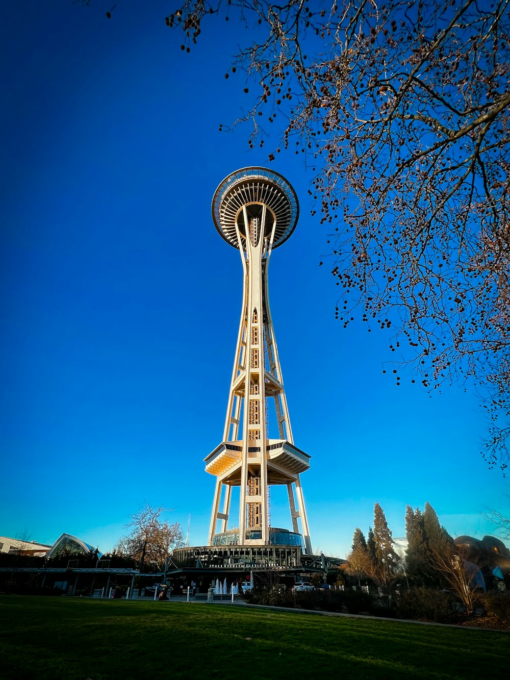 a tall tower with a clock on the top of it