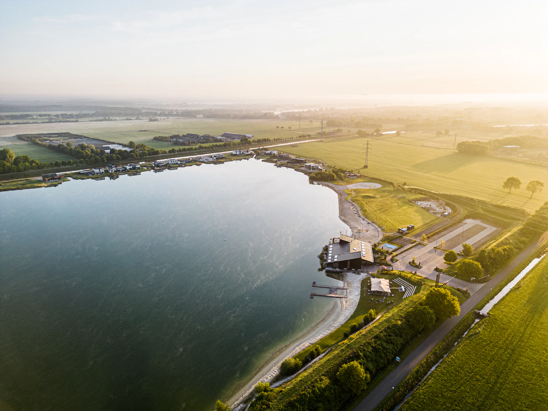 Recreational lake between the fields near Hoogeveen