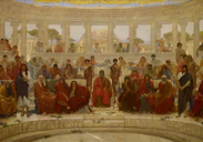 a painting of a large group of people