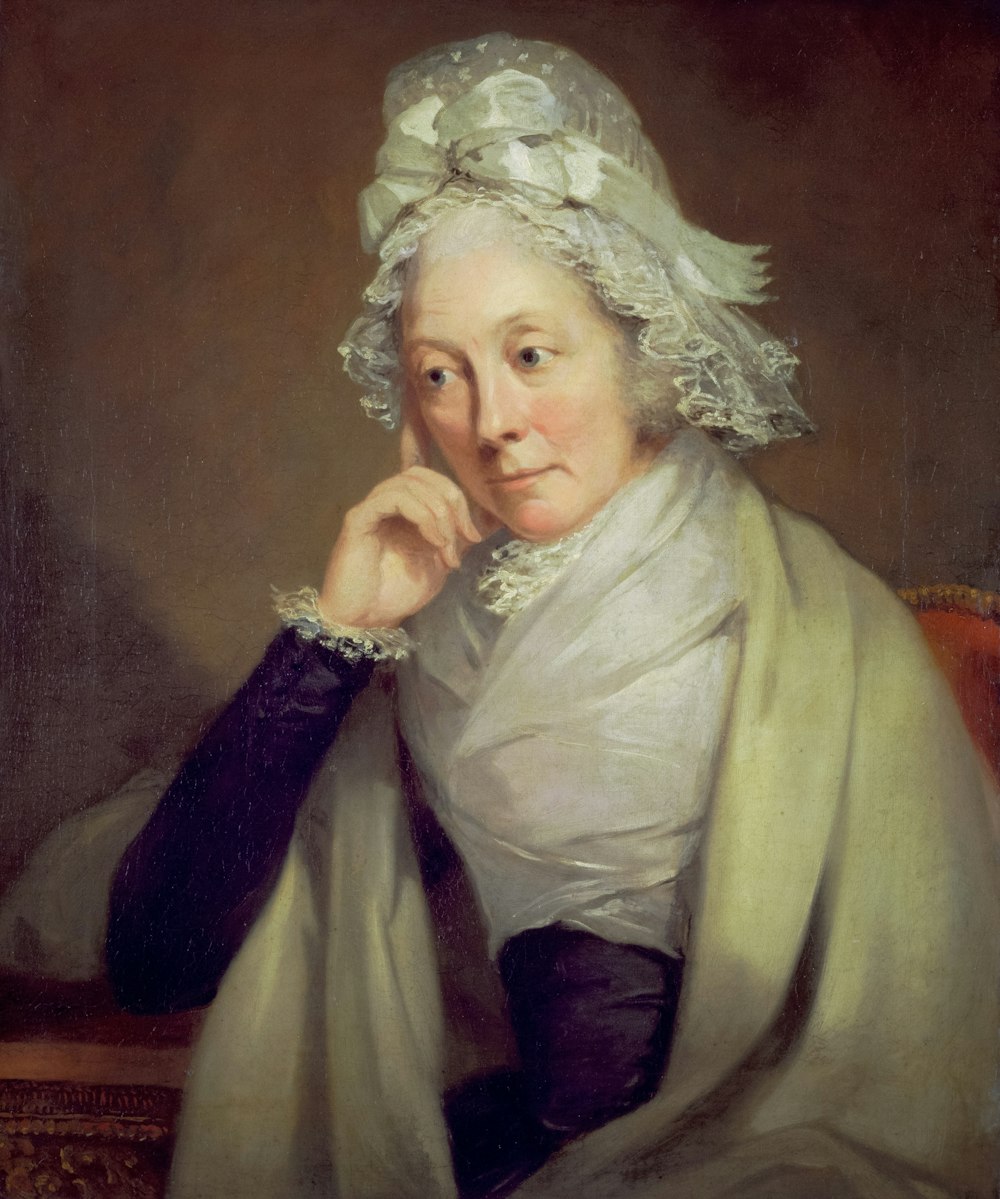 a painting of a woman in a white dress