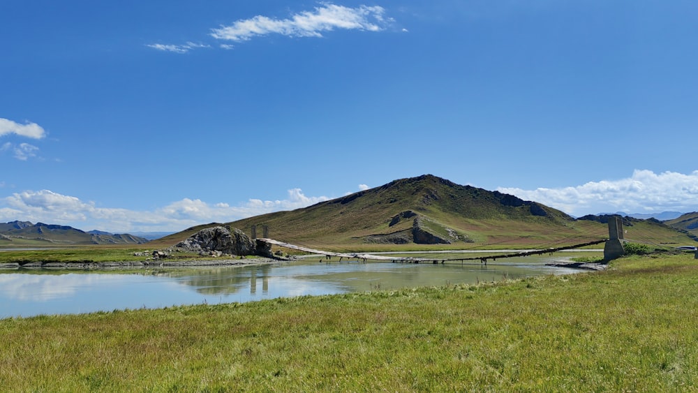 a large body of water surrounded by mountains