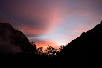 A beautiful sunset view from a quiet travel destination with vibrant colors.
